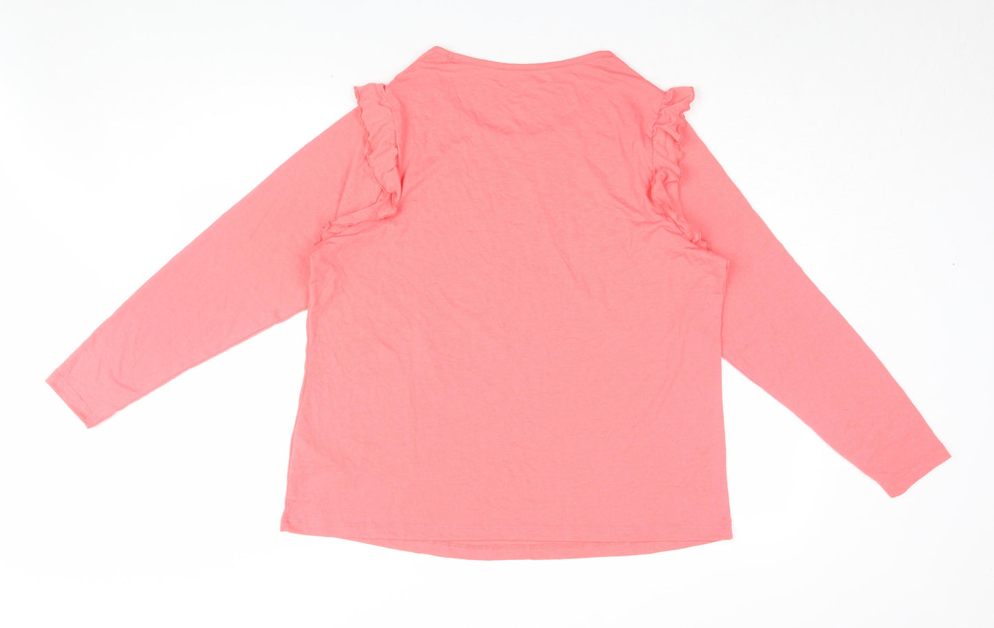 Capsule Women's Pink Ruffle Long Sleeve Blouse Size 18