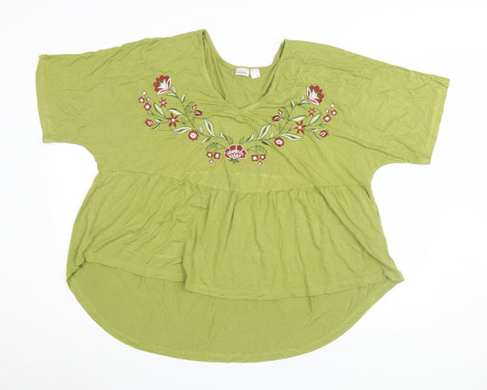 Bodyflirt Women's Green Embroidered Tunic, Size 20