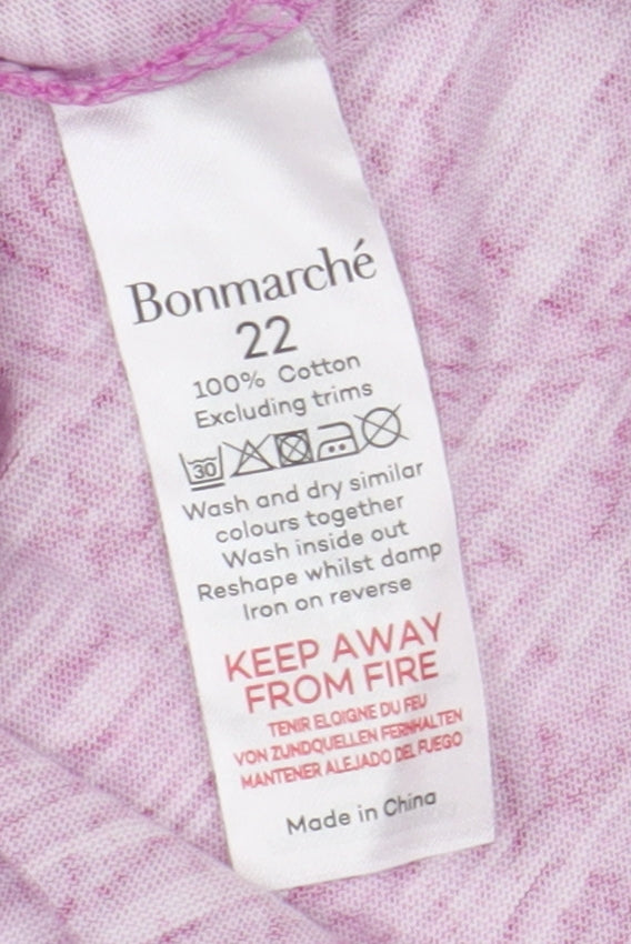 Bonmarché Women's Pink Size 22 Jersey Top