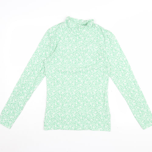 Marks and Spencer Women's Green Floral Blouse 10