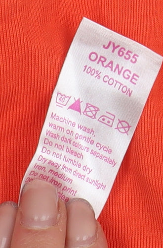 Simply Be Women's Orange Basic Cotton T-Shirt Size 24/26