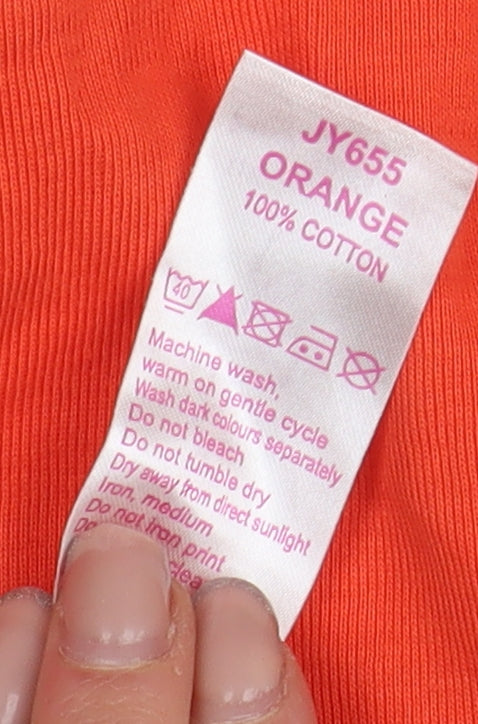 Simply Be Women's Orange Basic Cotton T-Shirt Size 24/26