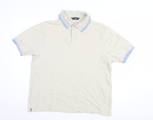 Marks and Spencer Men's Beige Polo Shirt XL