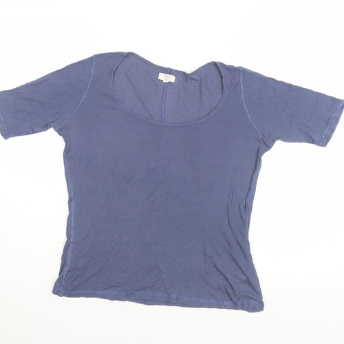 New Look Women's Blue Basic T-Shirt, Size 12, Scoop Neck