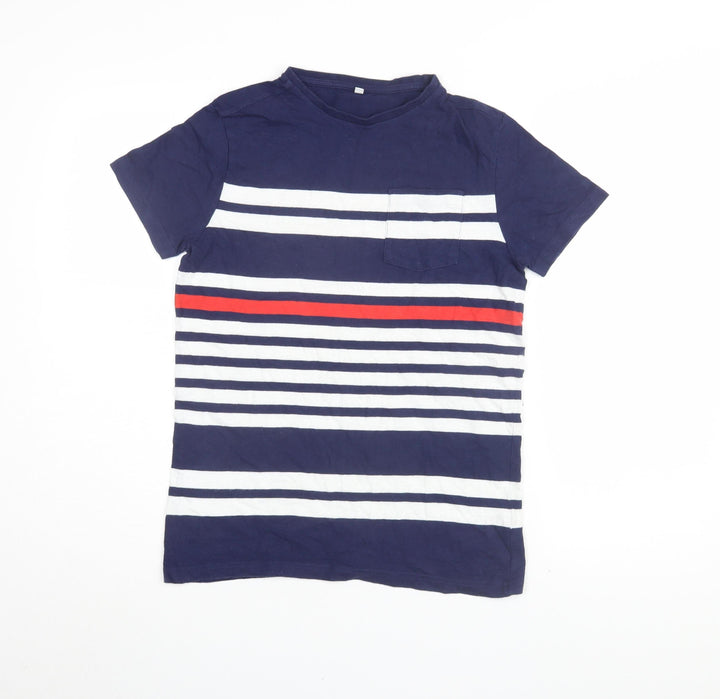 Marks and Spencer Boys Multicoloured Striped T-Shirt 12-13 Years