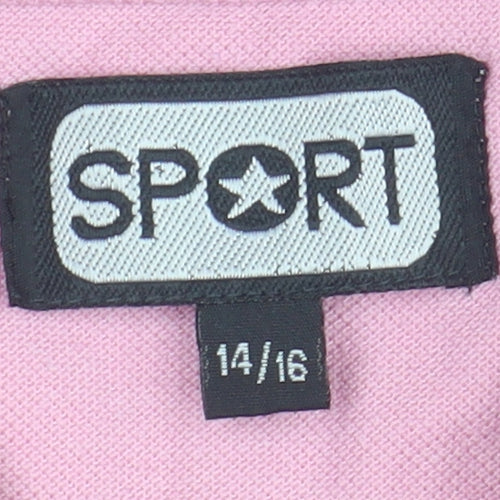 Sport Women's Pink Polo Top Size 14 Short Sleeve