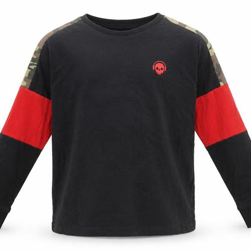 Next Boys Black Cotton Skull T-Shirt, 8 Years, Long Sleeve