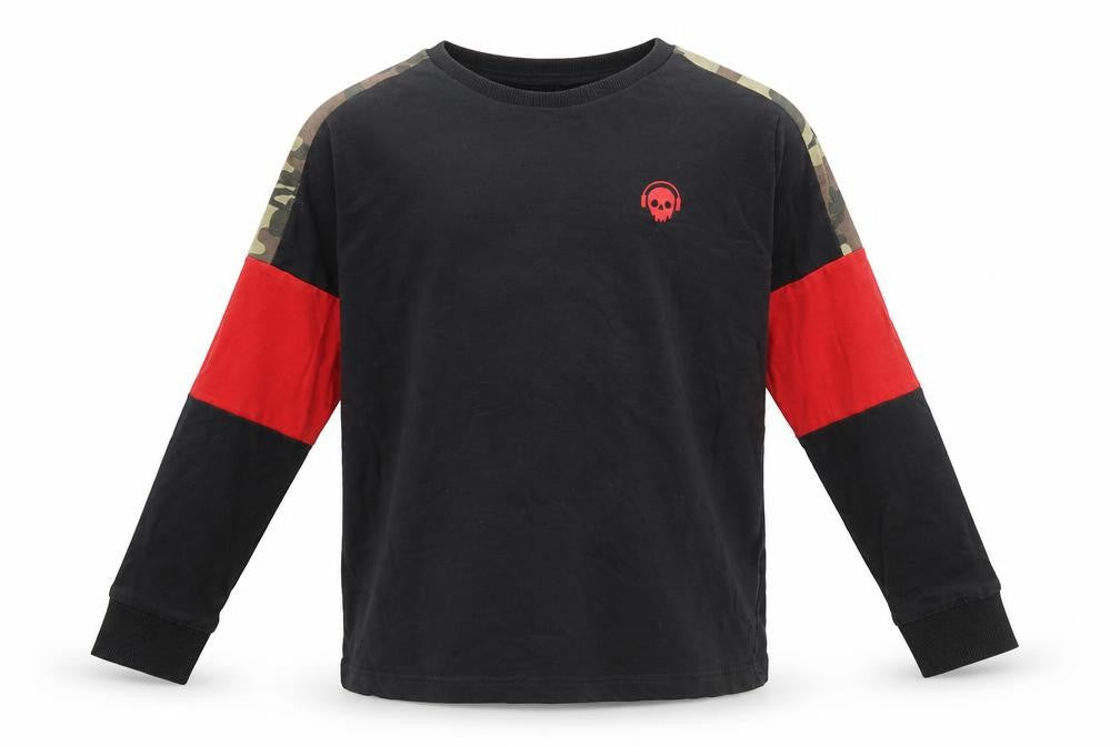 Next Boys Black Cotton Skull T-Shirt, 8 Years, Long Sleeve