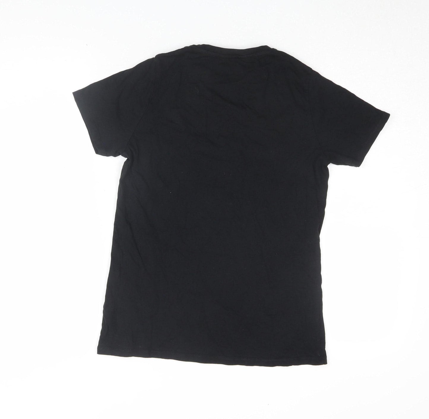 New Look Women's Black T-Shirt UK 10 French Graphic Casual