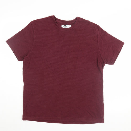 Topman Men's Red Crew Neck T-Shirt L Short Sleeve