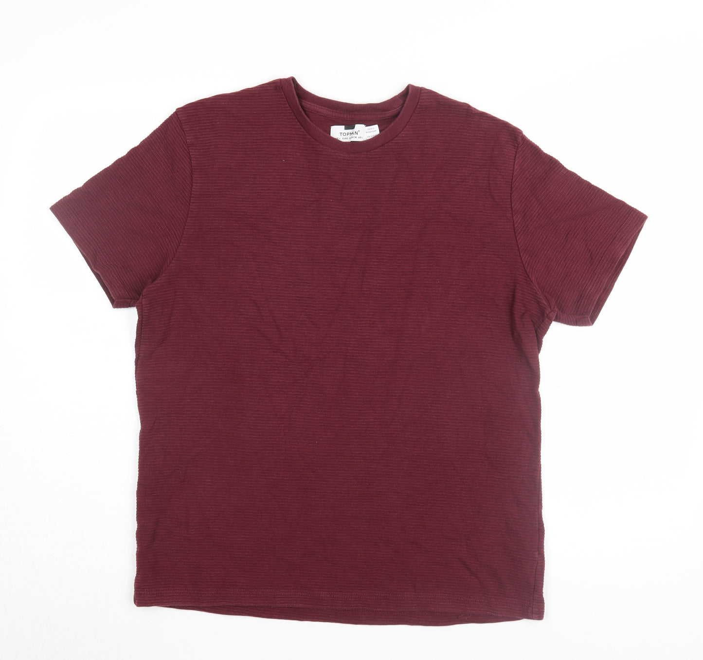 Topman Men's Red Crew Neck T-Shirt L Short Sleeve