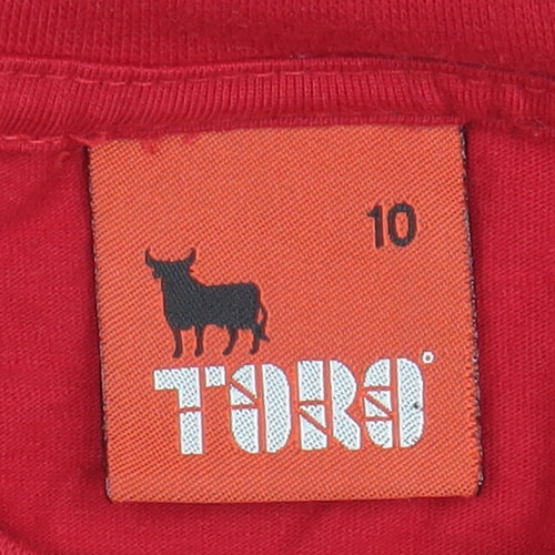 Toro Boys Red Bull Graphic Print T-Shirt 10 Years