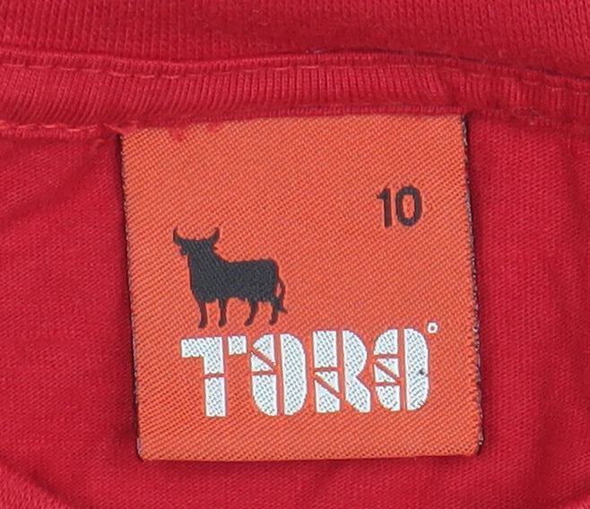 Toro Boys Red Bull Graphic Print T-Shirt 10 Years