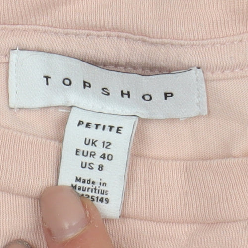 Topshop Women’s Petite Pink Casual T-Shirt Size 12