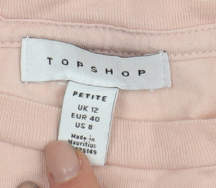 Topshop Women’s Petite Pink Casual T-Shirt Size 12