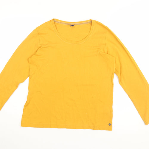 Cecil Women's Yellow Long Sleeve Basic T-Shirt