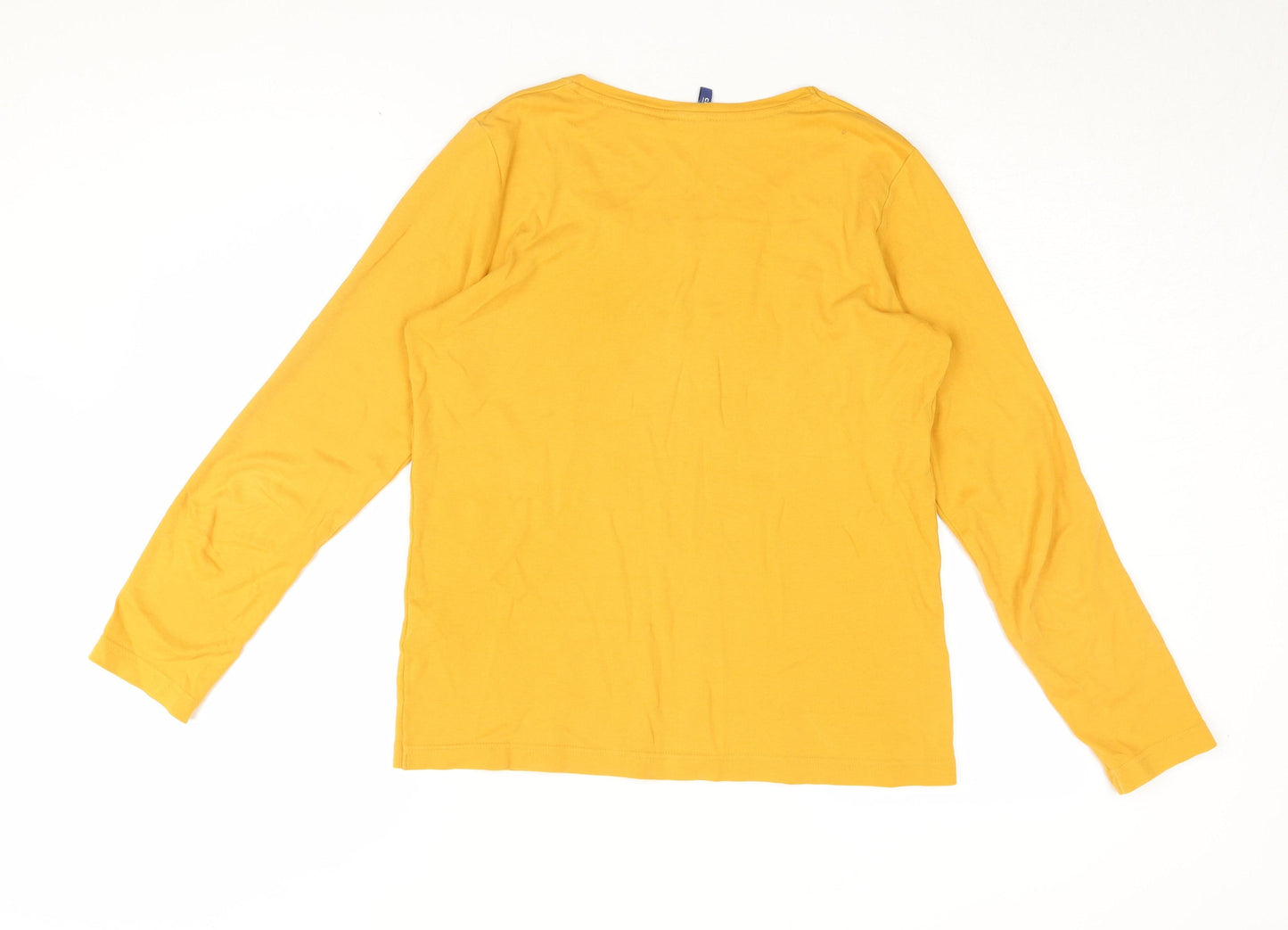 Cecil Women's Yellow Long Sleeve Basic T-Shirt