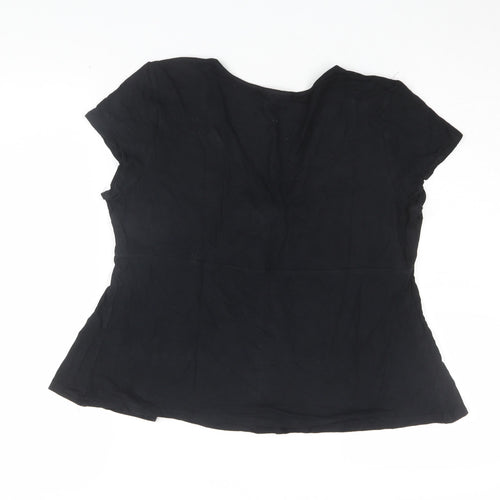 Wallis Women's Black Basic T-Shirt - Size 16