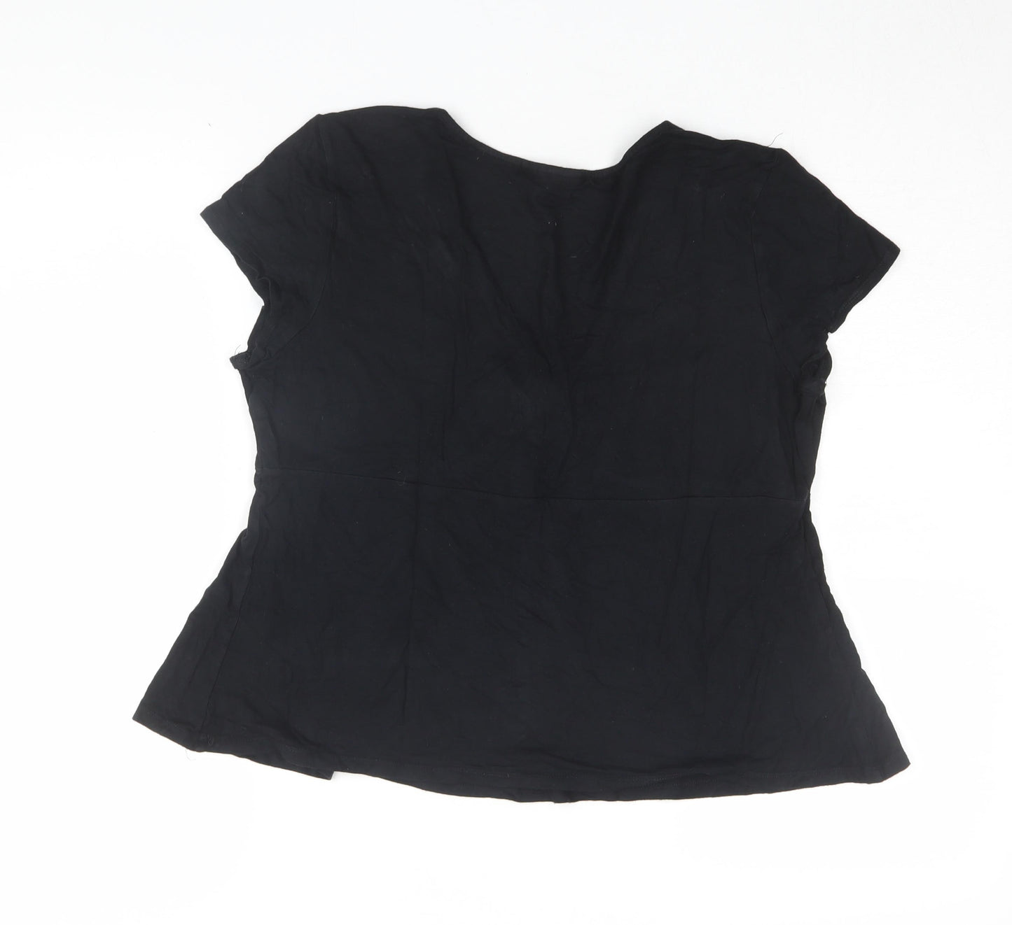 Wallis Women's Black Basic T-Shirt - Size 16