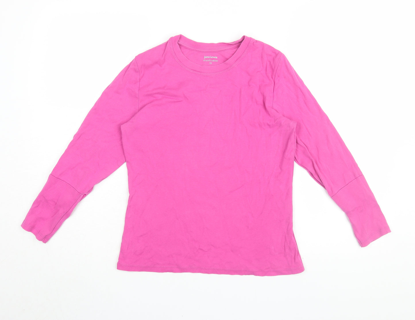 John Lewis Women's Pink Long Sleeve T-Shirt Size 12