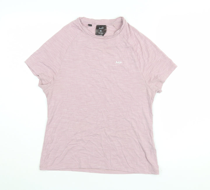 MP Women's Pink Regular Fit Gym T-Shirt, Size S