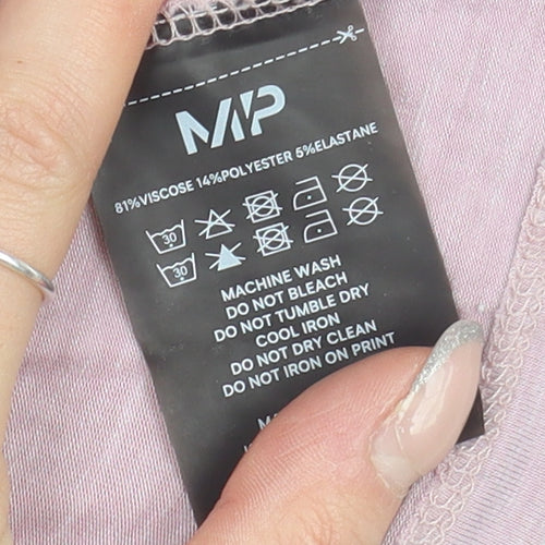 MP Women's Pink Regular Fit Gym T-Shirt, Size S