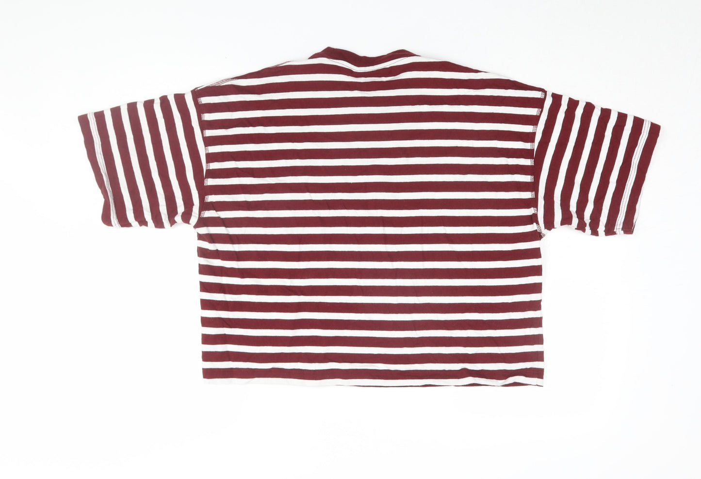 Topshop Women's Red Striped T-Shirt Size 12 Casual Wear