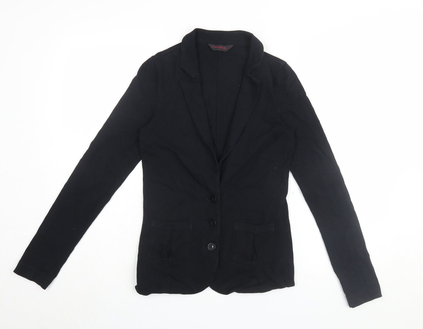 Miss Selfridge Black Cotton Blazer Women Size 8