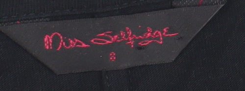 Miss Selfridge Black Cotton Blazer Women Size 8