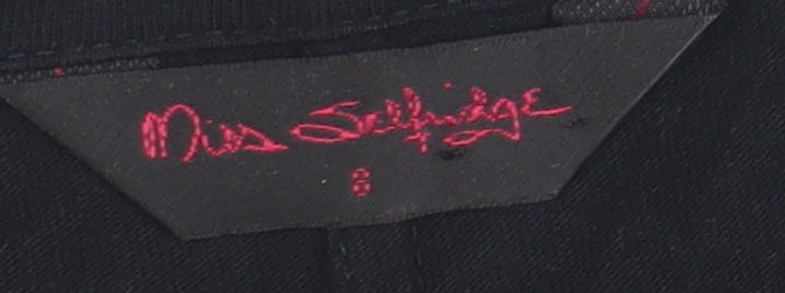Miss Selfridge Black Cotton Blazer Women Size 8