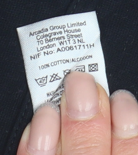 Miss Selfridge Black Cotton Blazer Women Size 8