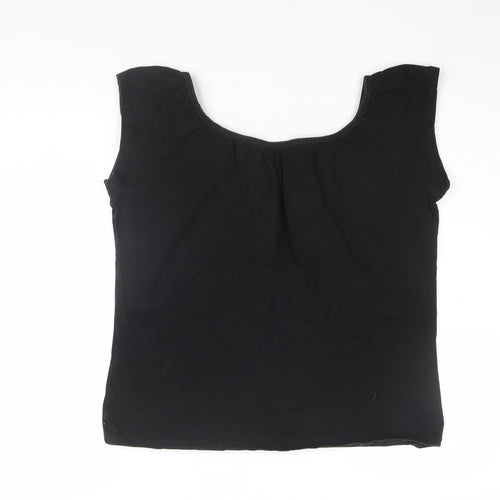 Wallis Women's Black Basic Sleeveless T-Shirt Size 18