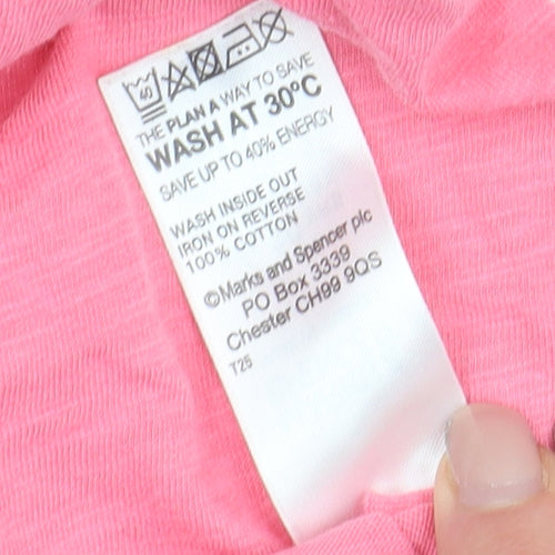 Marks and Spencer Girls Pink Sleeveless Tank Top 10 Years