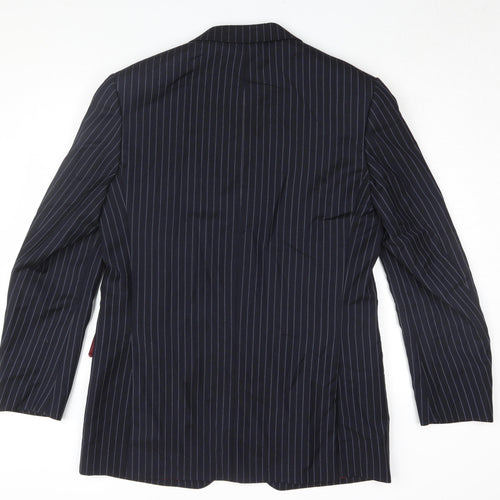 Marks and Spencer Men's Blue Striped Blazer 40L