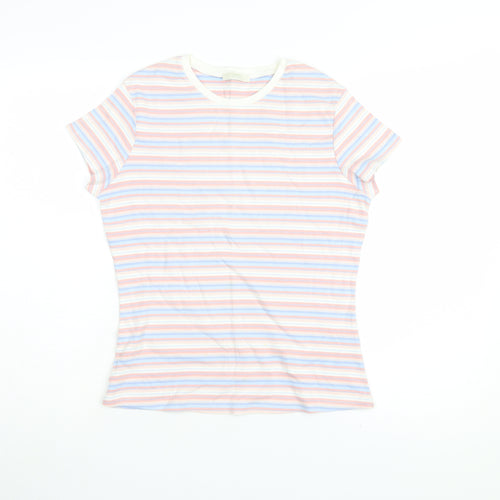 Marks and Spencer Women's Multicoloured Striped T-Shirt, Size 16