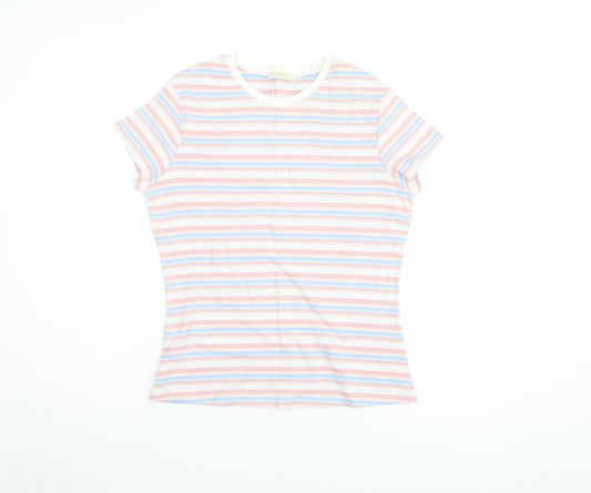 Marks and Spencer Women's Multicoloured Striped T-Shirt, Size 16