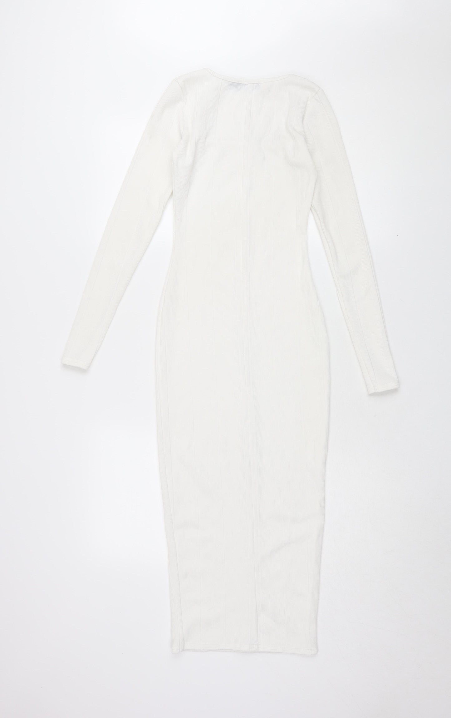 PrettyLittleThing Women's White Bodycon Dress, Size 8