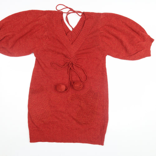 Photogenic Women's Red Jumper Dress Size L