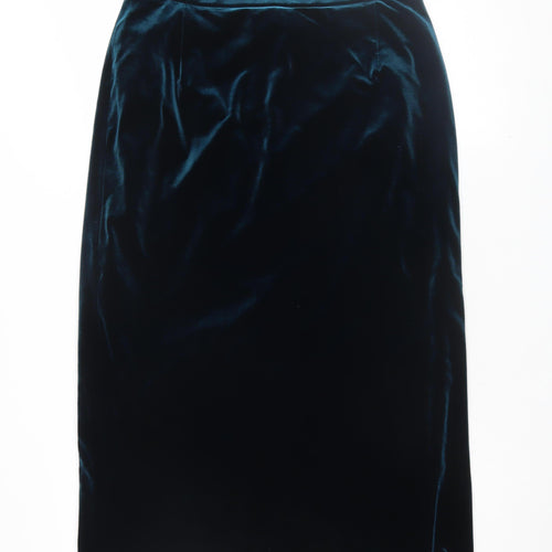 Eastex Blue Velvet Midi Women's Skirt, Size 16, Formal