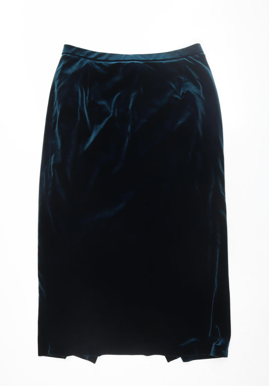 Eastex Blue Velvet Midi Women's Skirt, Size 16, Formal