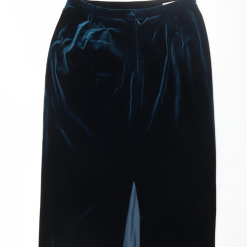 Eastex Blue Velvet Midi Women's Skirt, Size 16, Formal