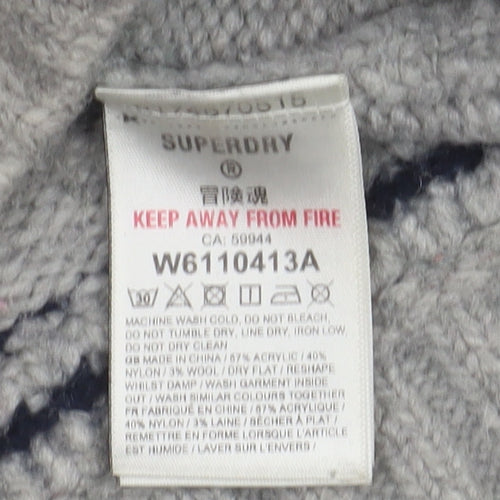 Superdry Women's Grey High Neck Jumper UK 12