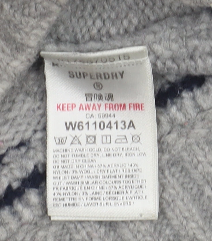 Superdry Women's Grey High Neck Jumper UK 12