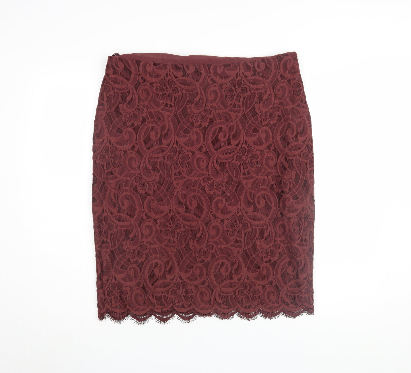 Marks and Spencer Women's Red Lace Pencil Skirt Size 16