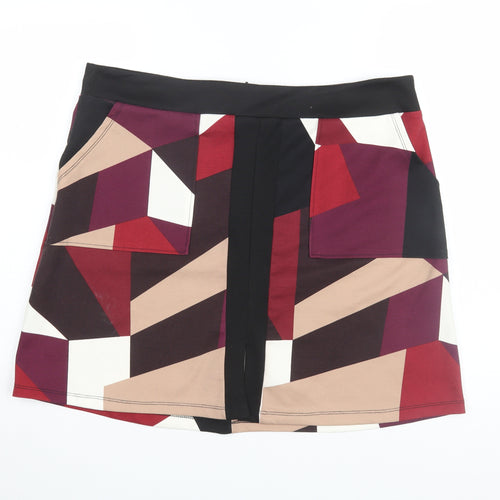 Wallis Women's Multicoloured Geometric Skirt Size 16