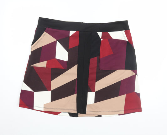 Wallis Women's Multicoloured Geometric Skirt Size 16