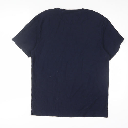 Zara Men's Blue Crew Neck T-Shirt, Size L