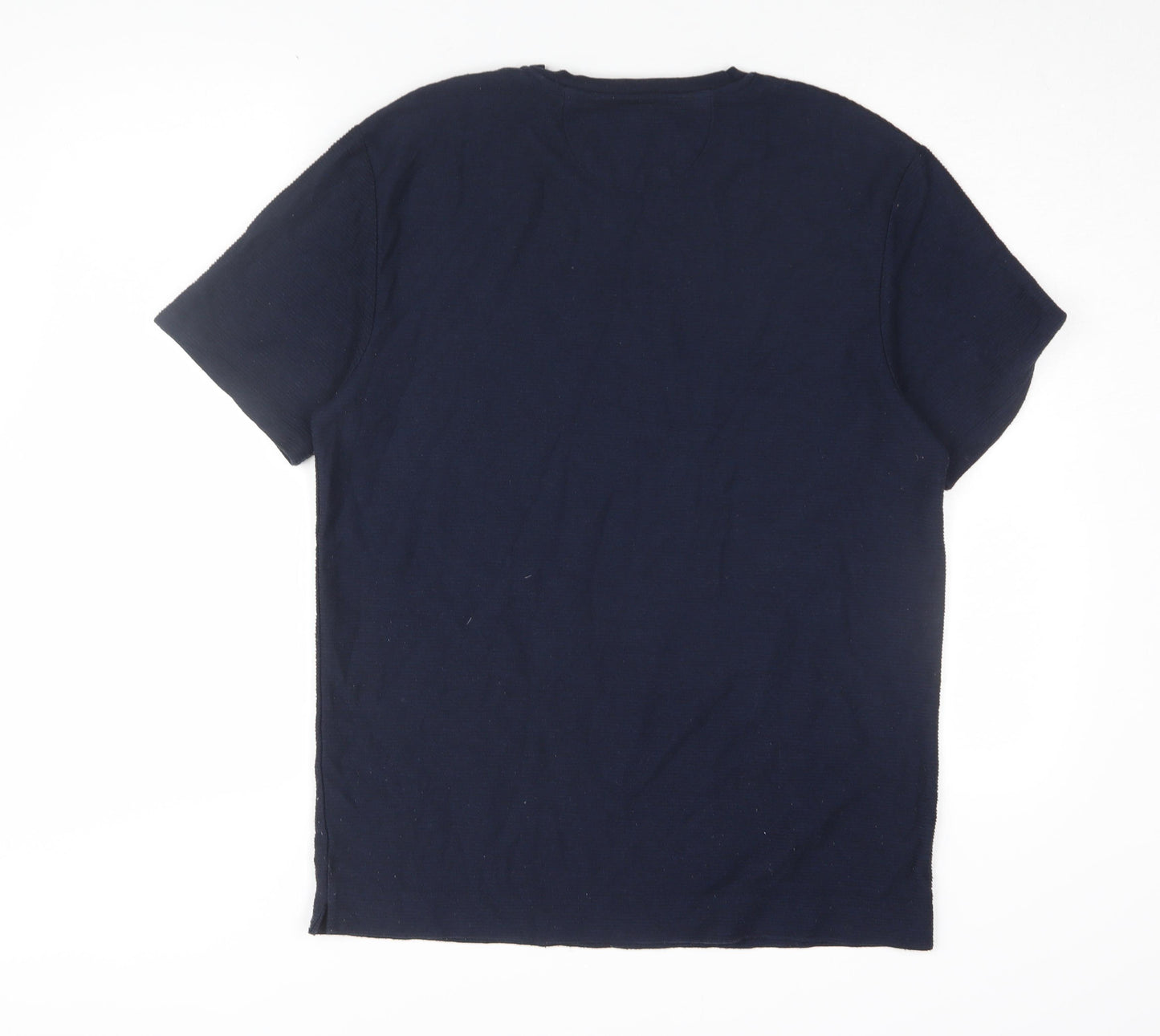 Zara Men's Blue Crew Neck T-Shirt, Size L