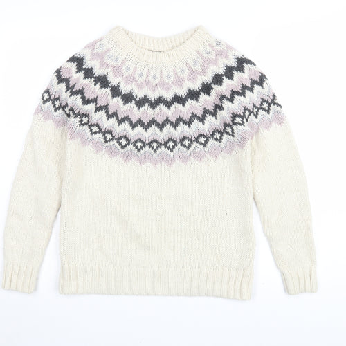 Next Women’s Ivory Fair Isle Knitted Pullover - XS