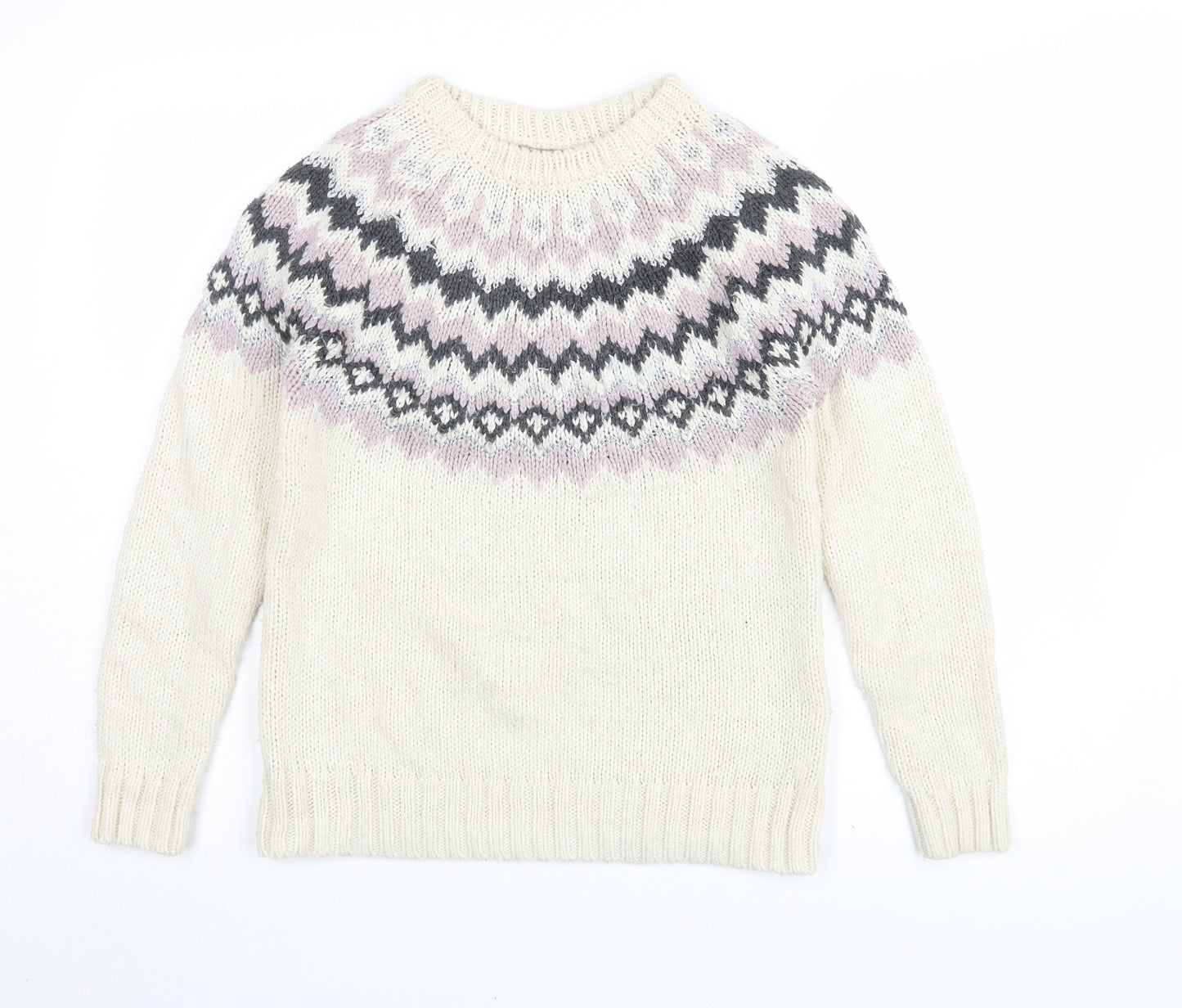 Next Women’s Ivory Fair Isle Knitted Pullover - XS